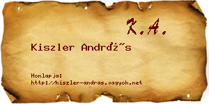 Kiszler András névjegykártya