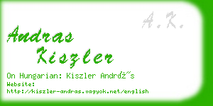 andras kiszler business card